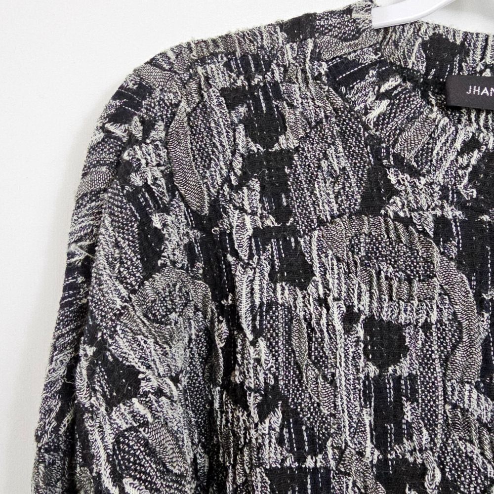Jhane Barnes Wool Blend Sweater in Black and Gray - Size L - Picture 3 of 8